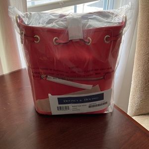 Dooney and Boorke tomato red drawstring bag